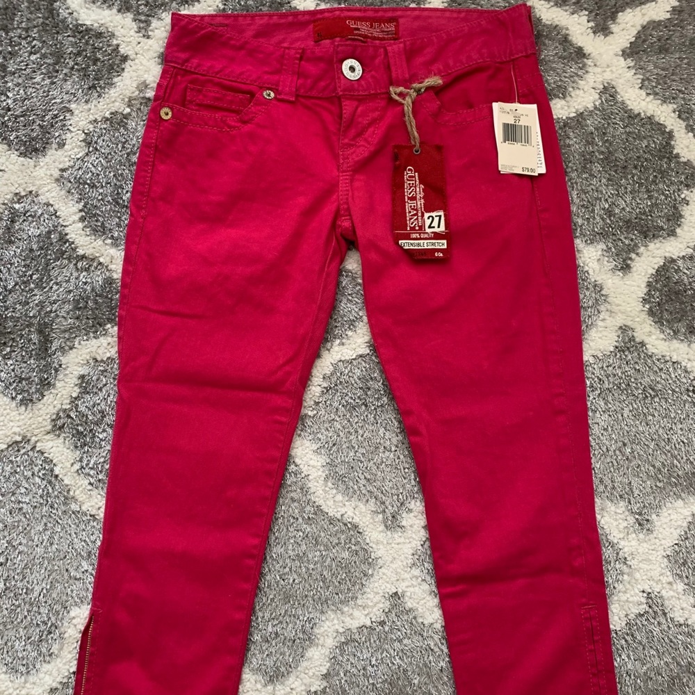 NWT Guess Pink Crop Jeans